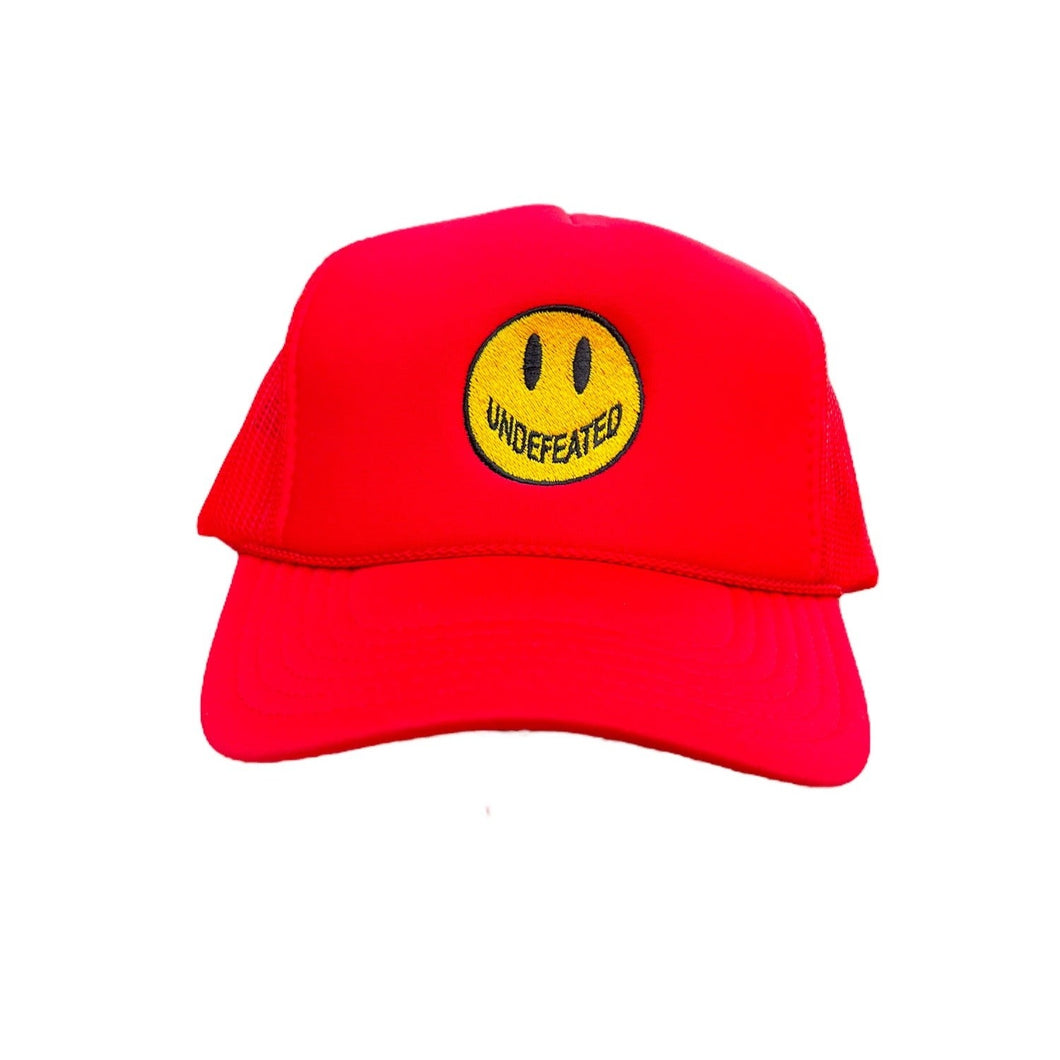 Red Smiley Trucker Hat